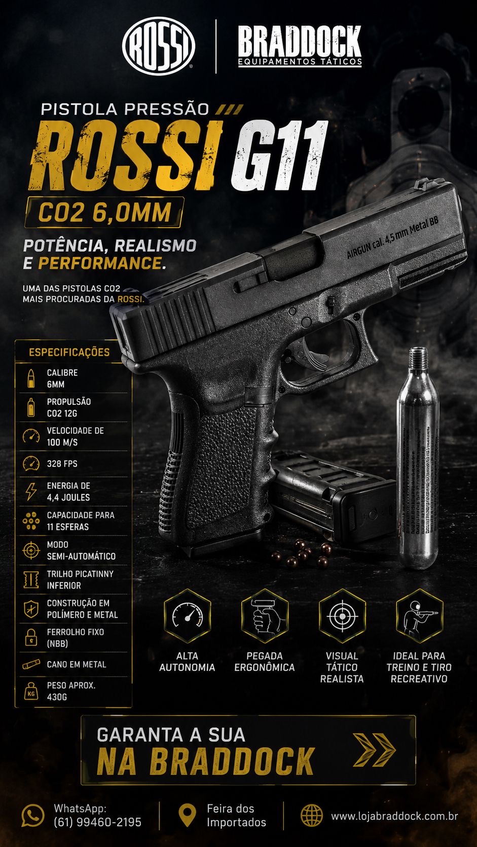 Story da Braddock apresentando a Rossi G11