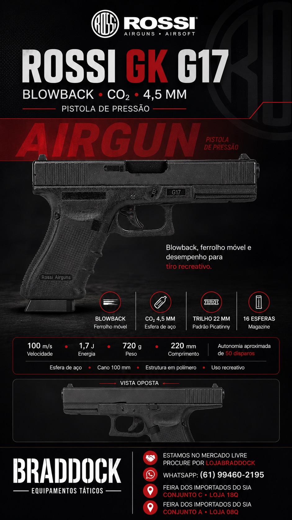 Story da Braddock apresentando a Rossi GK G17