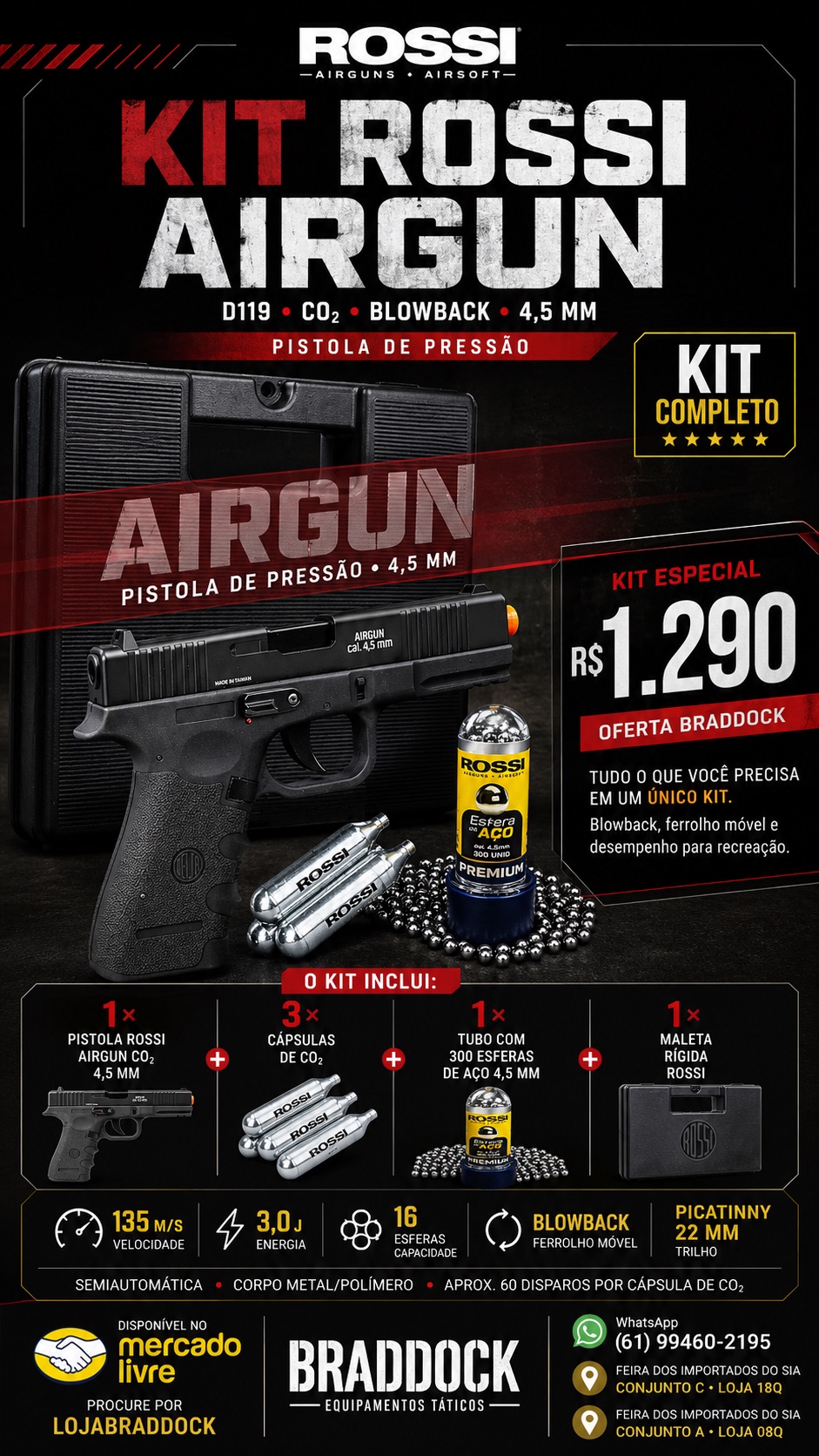 Story da Braddock apresentando o kit Rossi Airgun D119